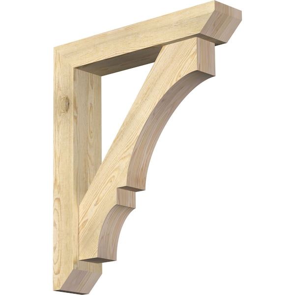 Ekena Millwork Balboa Slat Rough Sawn Bracket w/ Offset Brace, Douglas Fir, 6"W x 30"D x 36"H BKT0604X30X36BOA06RDF - main